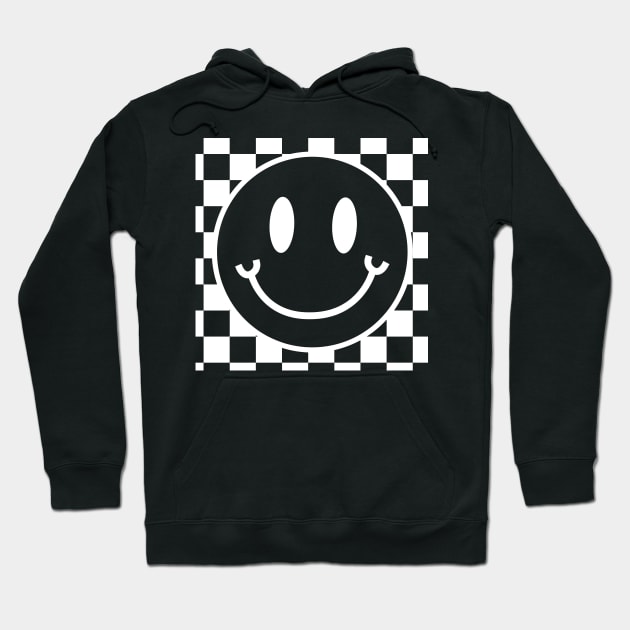 White Preppy Smiley Face Hoodie by Taylor Thompson Art